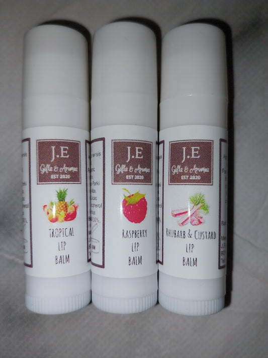 Flavoured moisturising lip balms