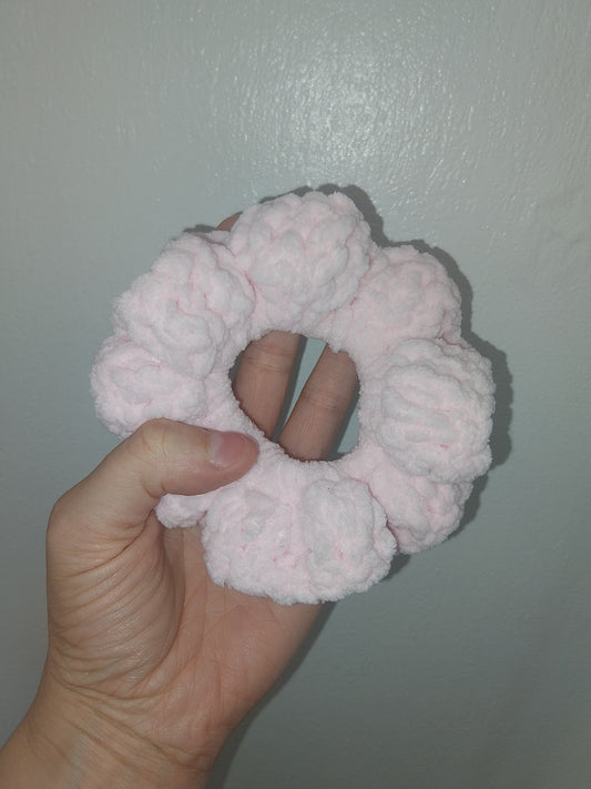 Large Pink Chenille Hair Scrunchie