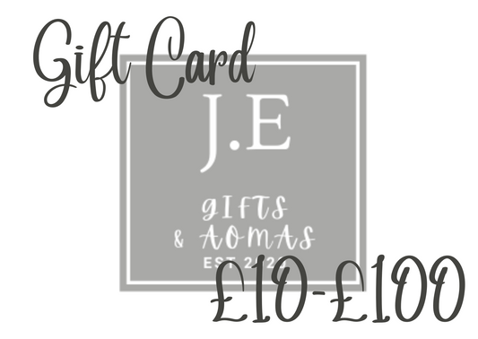 J.E GIFTS & AROMAS GIFT CARDS